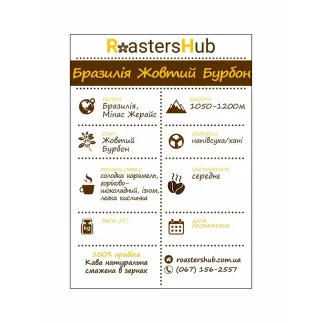 Свіжообсмажена кава в зернах Brazil Yellow Bourbon – купити в Києві, ціна | RoastersHub
