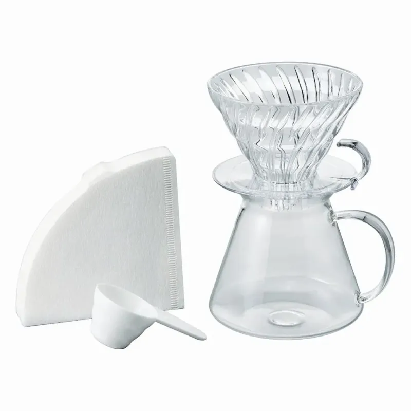 Пуровер Hario Simply V60 Glass Brewing Kit - набір