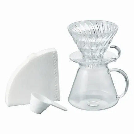 Пуровер Simply Hario V60 Glass Brewing Kit S-VGBK-02-T - купити кавоварку в Києві, ціна | RoastersHub