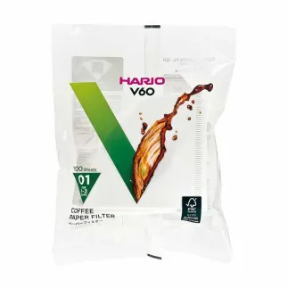 Hario V60 Paper Filter 01 100 паперовий фільтр пуровера – купити в Києві, ціна | RoastersHub