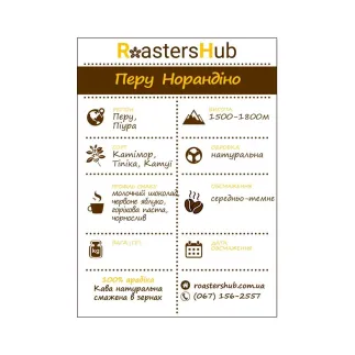 Кава в зернах Peru Norandino – купити в Києві, ціна | RoastersHub