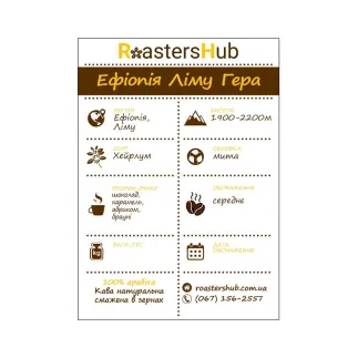 Кава в зернах Ethiopia Limu Gera – купити в | RoastersHub